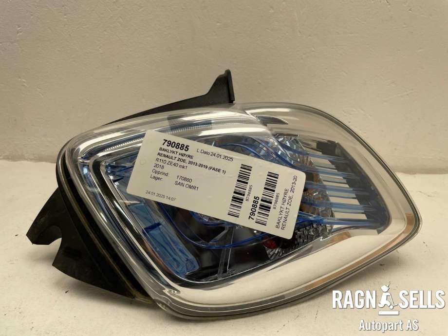 Baklykt høyre til Renault Zoe 2013-2019 (Fase 1)  (265509696R|265500922R|)