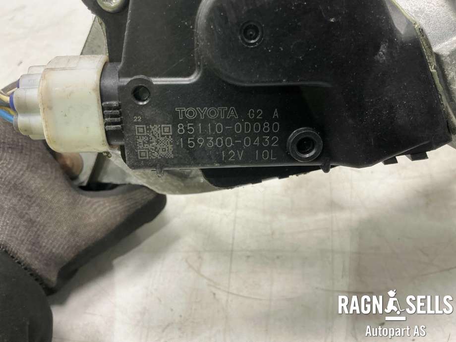 Viskermotor frontrute komplett m/overføring til Toyota Yaris 2009-2011 (Type II, Fase 2)  (851500D080|851100D080|)