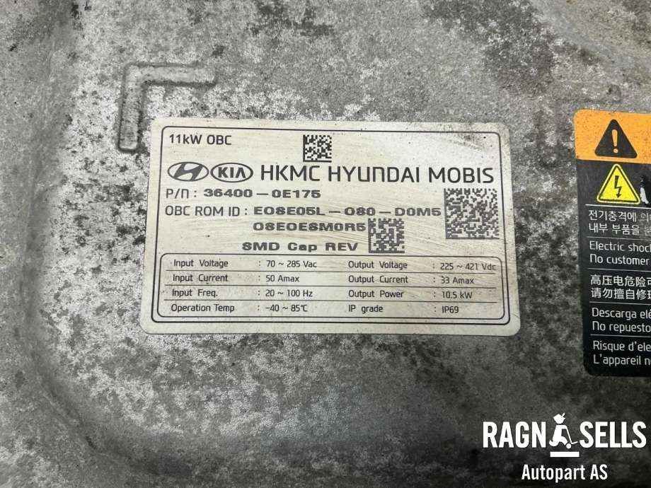 Batterilader (OBC - On Board Charger) til Hyundai Kona 2017-2021 (Type I, Fase 1)  (364000E175|)
