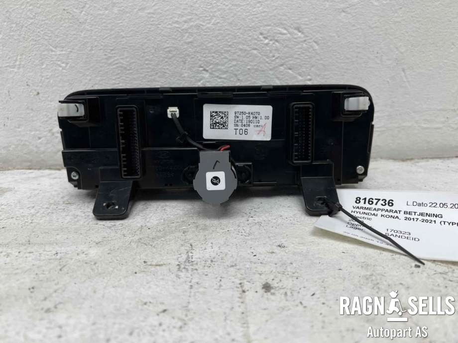Varmeapparat betjening til Hyundai Kona 2017-2021 (Type I, Fase 1)  (97250K4070|97250K4070SPS|)
