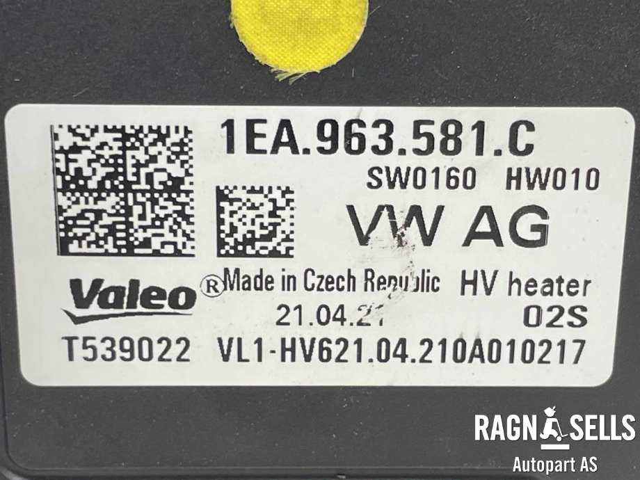 Varmeapparat PTC-heater til Škoda Enyaq 2021-->> (VALEO|1EA 963 581 C|T539022|)