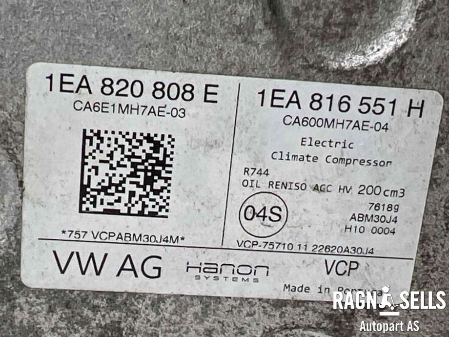 Aircondition kompressor elbil til VW ID.4 2020-->> (1EA 820 808 E|1EA816551H|)