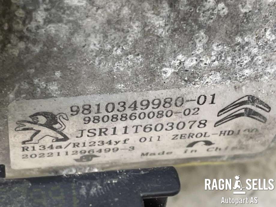 Aircondition kompressor til Citroën Berlingo 2019-->> (Type III)  (98 10 34 99 80|9808860080|1636462980|1617989180|1638946180|9830148880|SU001A7274|SU001A7752||JSR11T603078)