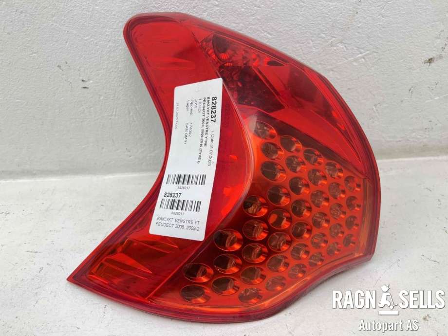 Baklykt venstre ytre til Peugeot 3008 2009-2016 (Type I) (6350 HC|)