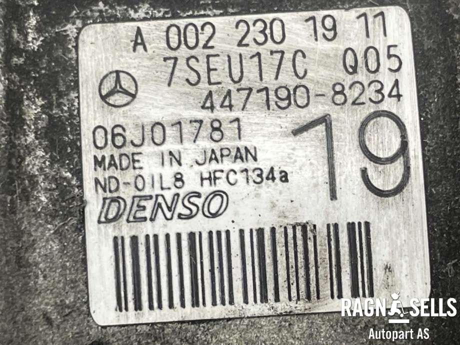 Aircondition kompressor til Mercedes Sprinter 2006-2013 (Fase 1) (906) (906) (DENSO|A 002 230 19 11|447190-8234|A0002302811|A0002305111|A0002308011|A0002308511|A0002308811|A0012301411|A0012301711|A0012302811|A0012302911|A0012304111|A0012305611|A0012306211|)