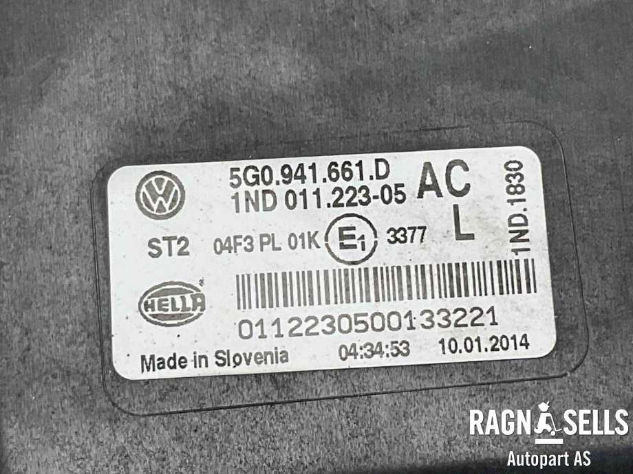 Tåkelykt venstre foran til VW Golf VII 2012-2017 (Fase 1)  (5G0 941 661 D|1ND01122305|)
