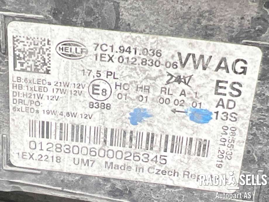 Frontlykt høyre full-LED til VW Crafter 2016-->> (Type II) (7C1 941 774|7C1 941 774 A|)