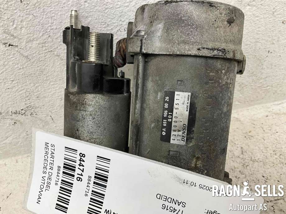 Starter diesel til Mercedes Vito/Viano 2010-2014 (Fase 2) (W639) (W639) (DENSO|A6519060026|A0061514501|0061514501|6519060026|428000-5511)