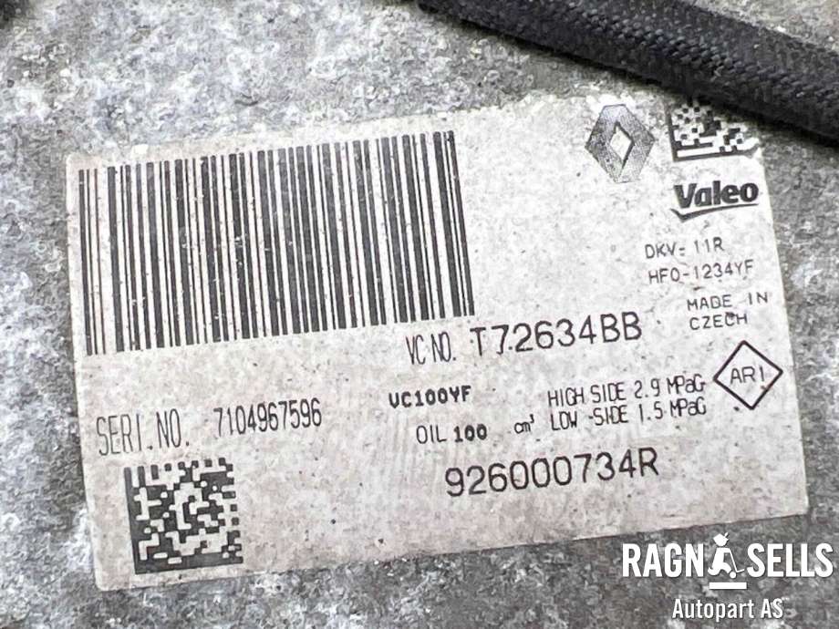 Aircondition kompressor til Renault Captur 2013-2020 (Type I)  (VALEO|926007953R|926000217R|926000734R|926004183R|926007741R|926008014R)