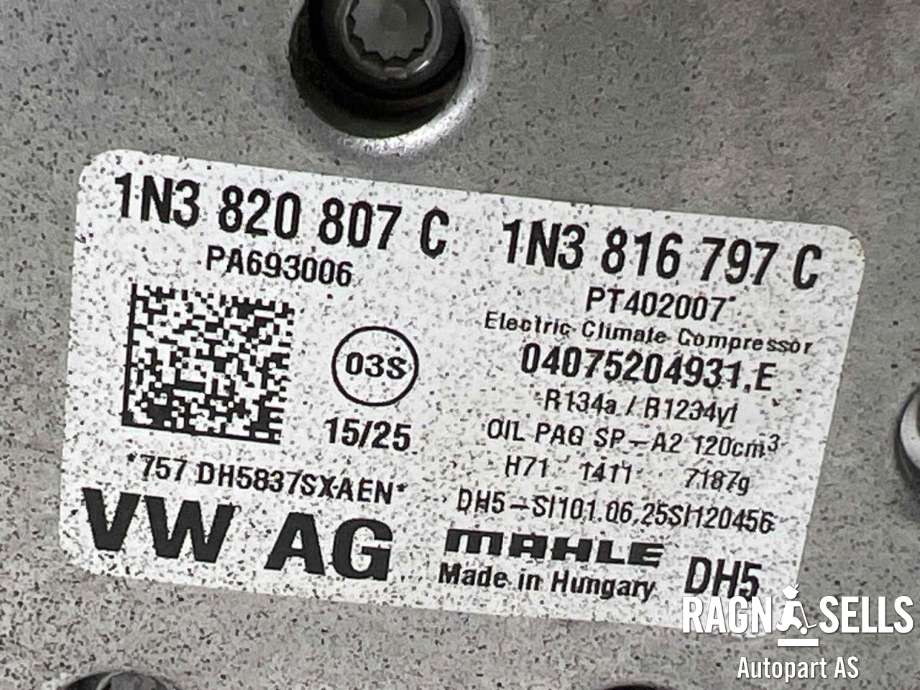 Aircondition kompressor elbil til VW ID.BUZZ 2022-->> (MAHLE|1N3 820 807 C|1N3816797C|)