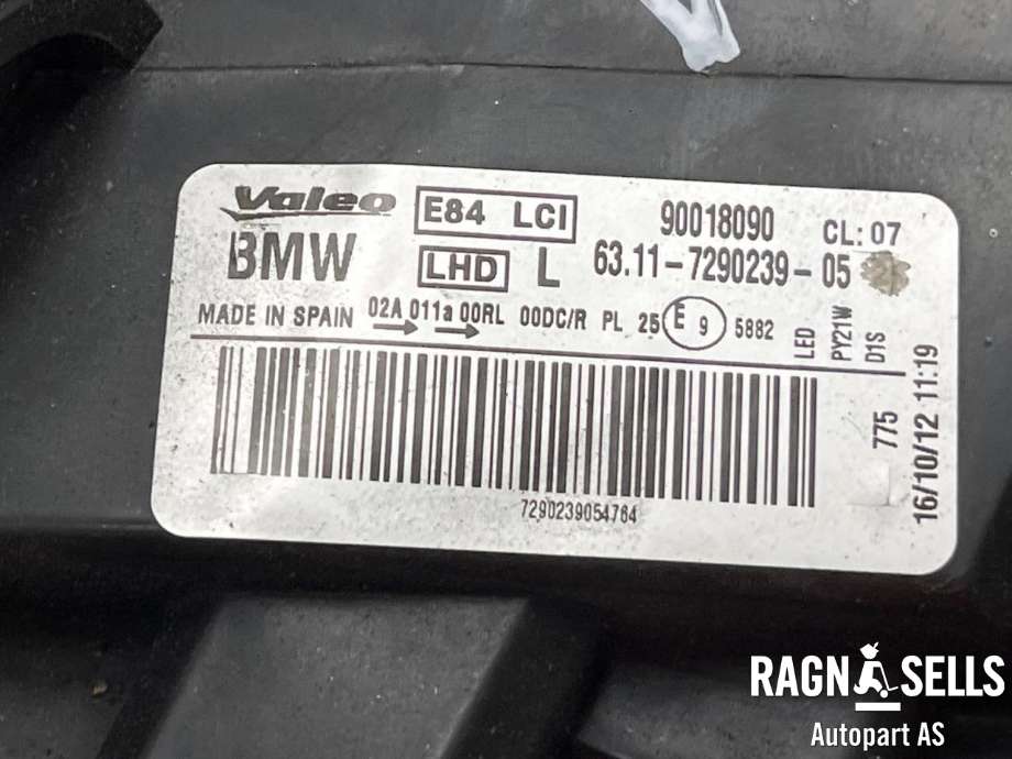 Frontlykt venstre xenon til BMW X1 2009-2015 (E84) (E84) (63 11 7 290 261|)
