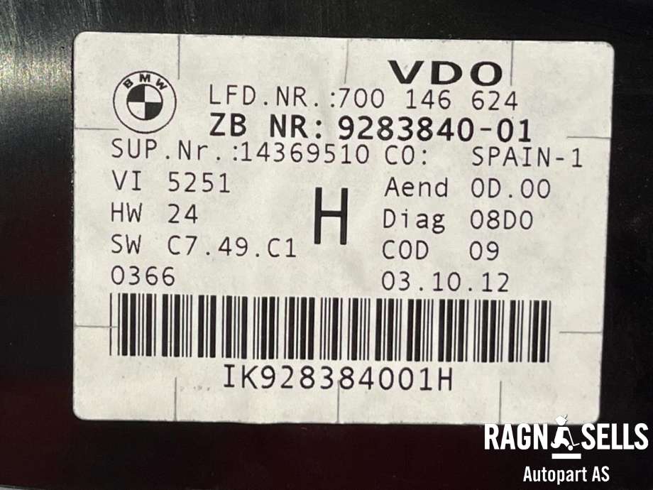 Instrumentpanel til BMW X1 2009-2015 (E84) (E84) (62 10 9 316 152|)