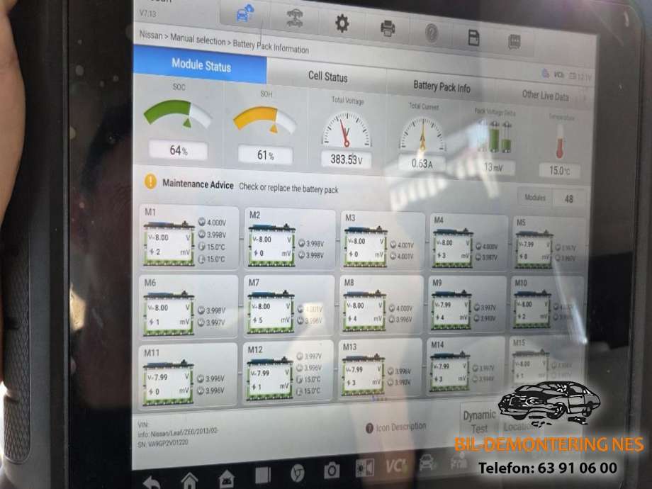 Nissan Leaf 2011-2017 (Type I) delebil , Motorkode: EM61, Girkassekode: