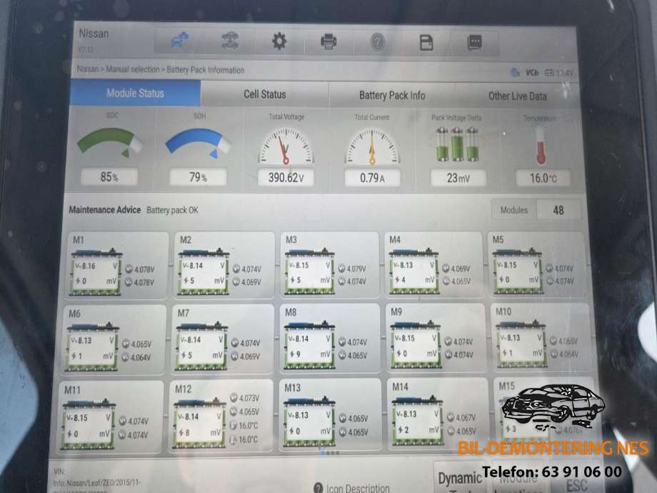 Nissan Leaf 2011-2017 (Type I) delebil , Motorkode: EM57, Girkassekode: 