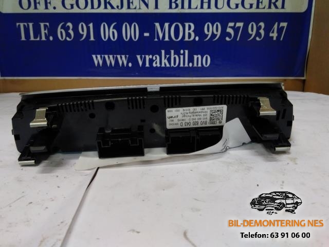 Varmeapparat betjening til Audi A3 2012-2016 (Type III, Fase 1)  (8V0820043D|)