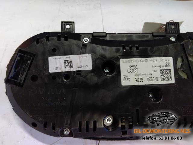 Instrumentpanel til Audi A3 2012-2016 (Type III, Fase 1)  (VDO|8V0920870K|)