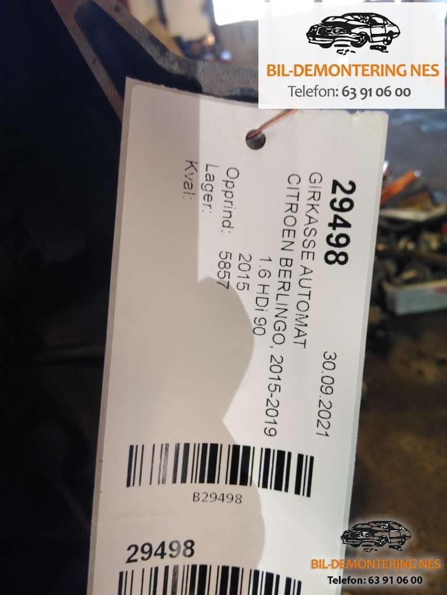 Girkasse automat til Citroën Berlingo, 2015-2019 (Type II, Fase 2)  