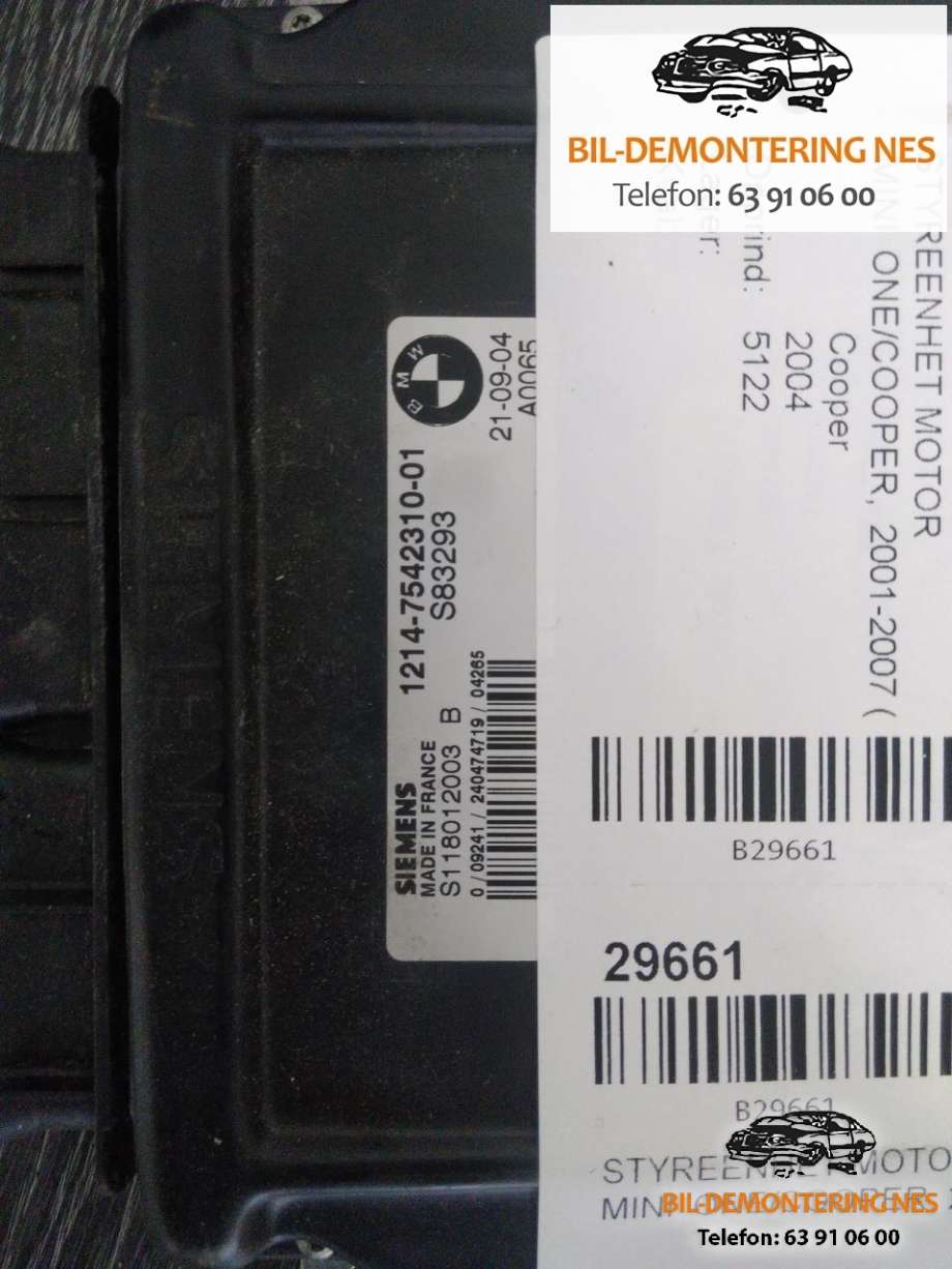 Styreenhet motor til Mini One/Cooper 2001-2007 (R50-53) (R50-53) (WMWRA31020TA05753|S83293|)