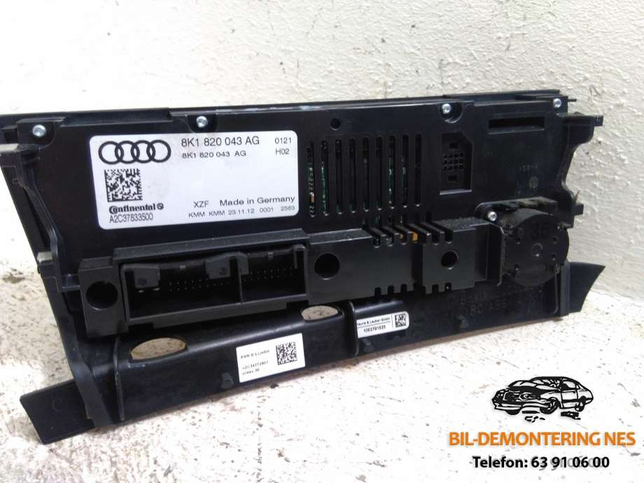 Varmeapparat betjening til Audi Q5 2012-2017 (Type I, Fase 2)  (CONTINENTAL|8K1820043AG|)
