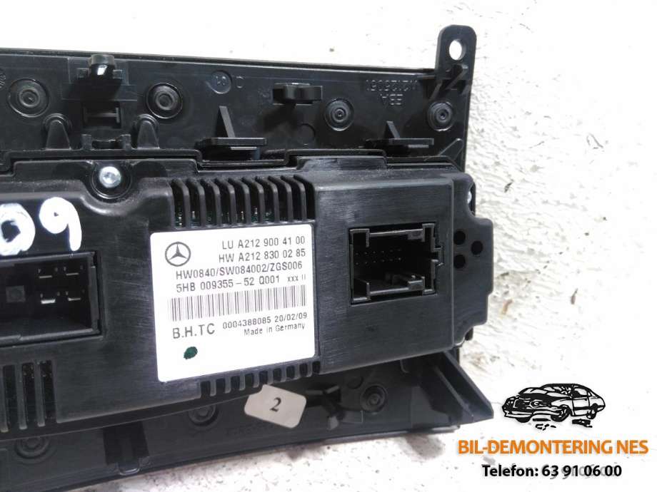 Varmeapparat betjening til Mercedes E-Klasse 2009-2013 (Fase 1) (W212) (W212) (A2129004100|A2128300285|)