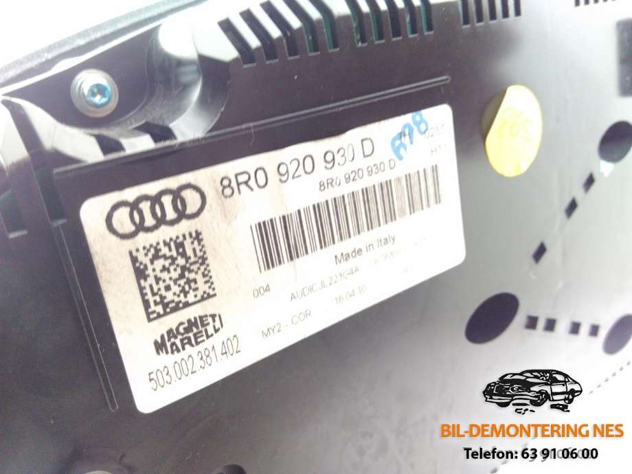 Instrumentpanel til Audi Q5 2008-2012 (Type I, Fase 1)  (MAGNETI ARELLI|8R0920930D|)