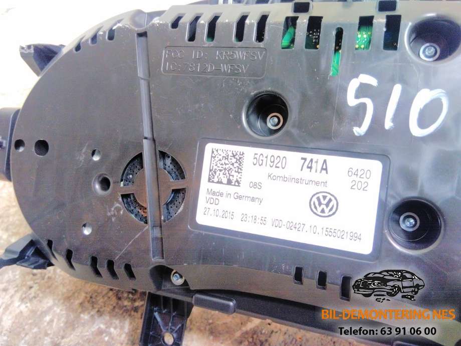 Instrumentpanel til VW Golf VII 2012-2017 (Fase 1)  (5G1920741A|)