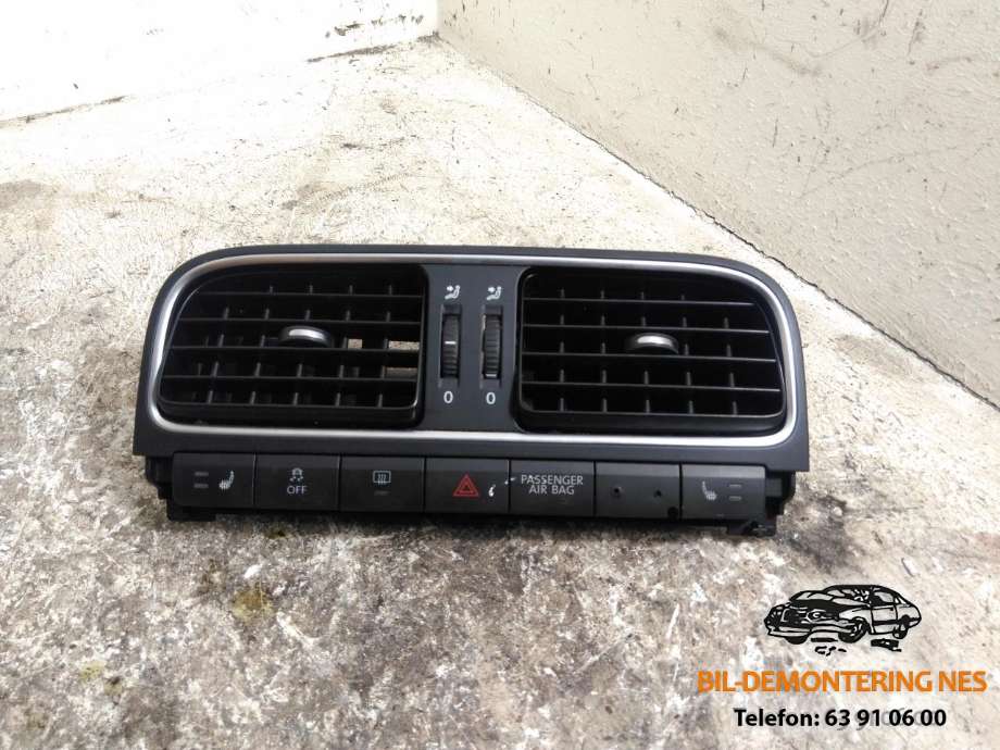 Dashbord friskluftdyse midtkonsoll til VW Polo, 2009-2014 (Type V, Fase 1)  (6R0819728)
