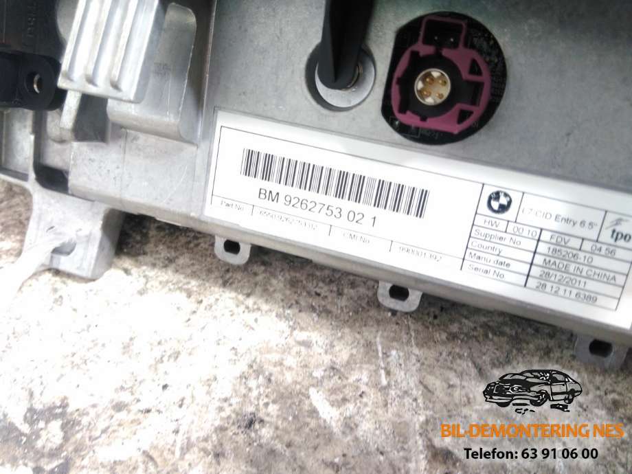 Bilstereo navigasjon skjerm til BMW 3-Serie 2012-2018 (F30/F31/F34) (F30/F31/F34) (BM9262753 02 1|65509262753-02|)