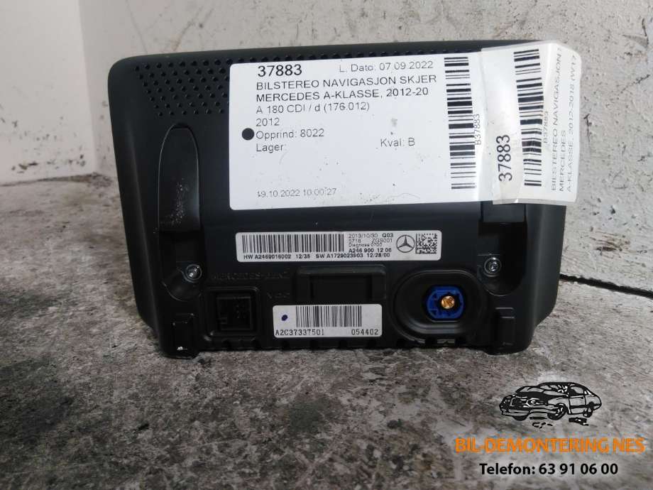 Bilstereo navigasjon skjerm til Mercedes A-Klasse 2012-2018 (W176) (W176) 