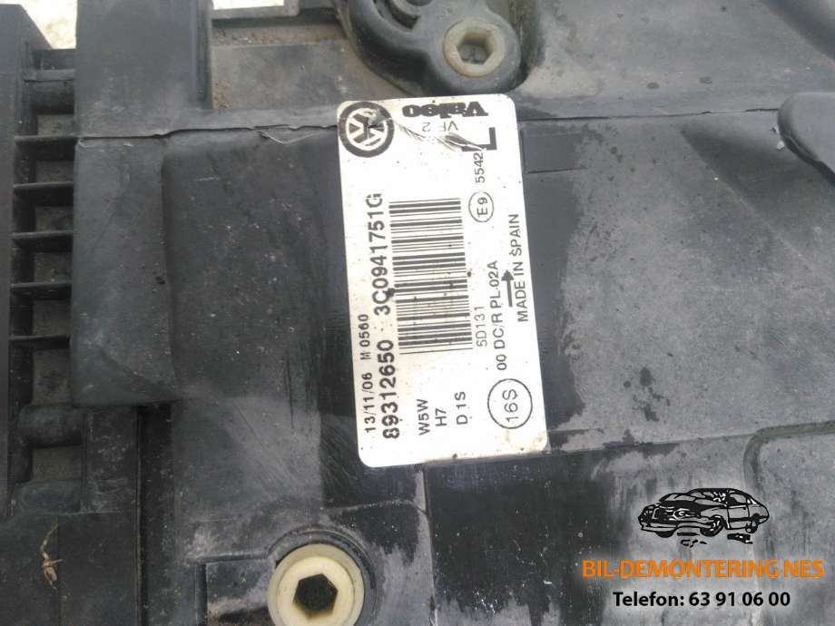 Frontlykt venstre xenon til VW Passat 2005-2010 (B6) (B6) (3C0941751G|)