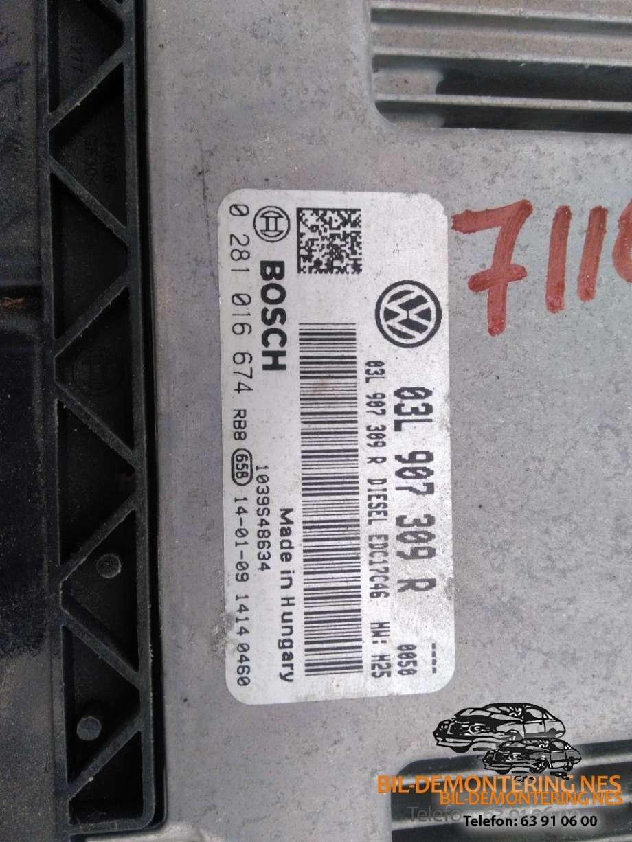 Styreenhet motor til VW Touran 2010-2015 (Type I, Fase 3)  (03L907309R|0281016674|)