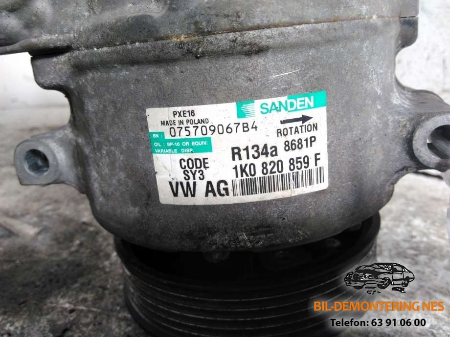 Aircondition kompressor til VW Touran 2003-2006 (Type I, Fase 1)  (1K0820859F|)