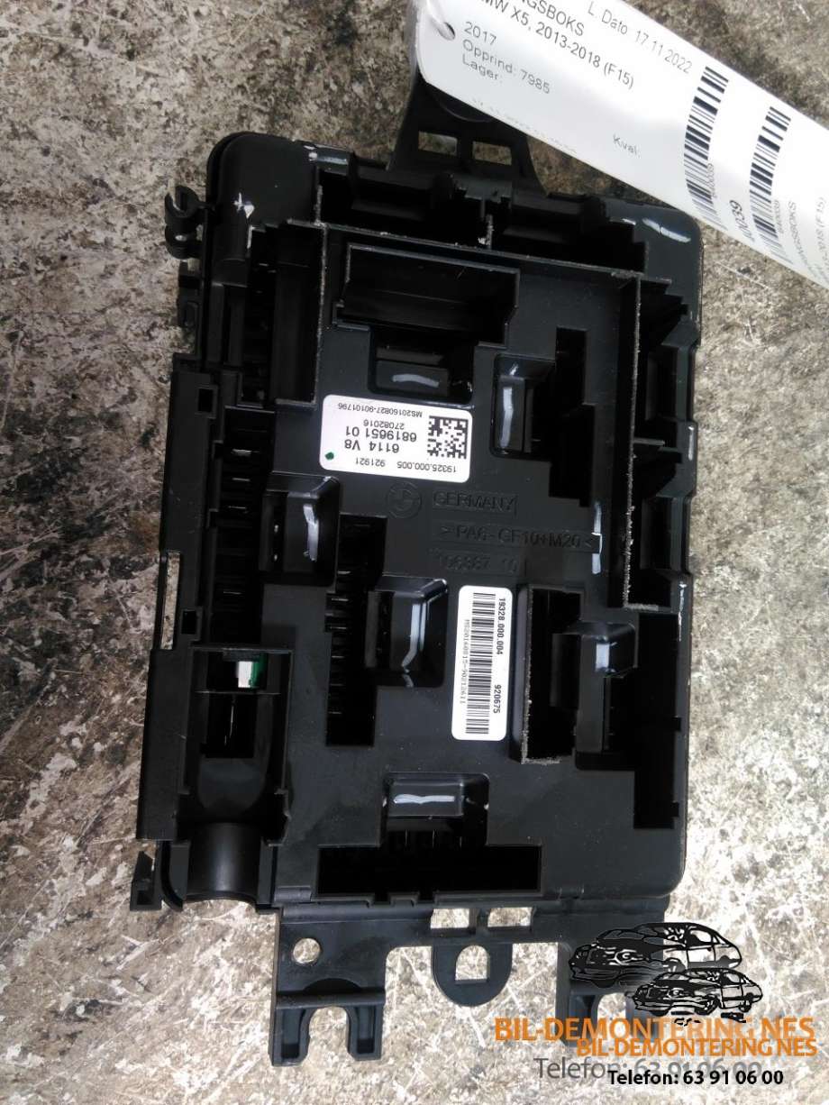 Sikringsboks til BMW X5 2013-2018 (F15) (F15) (681965101|27082016|19325000005)