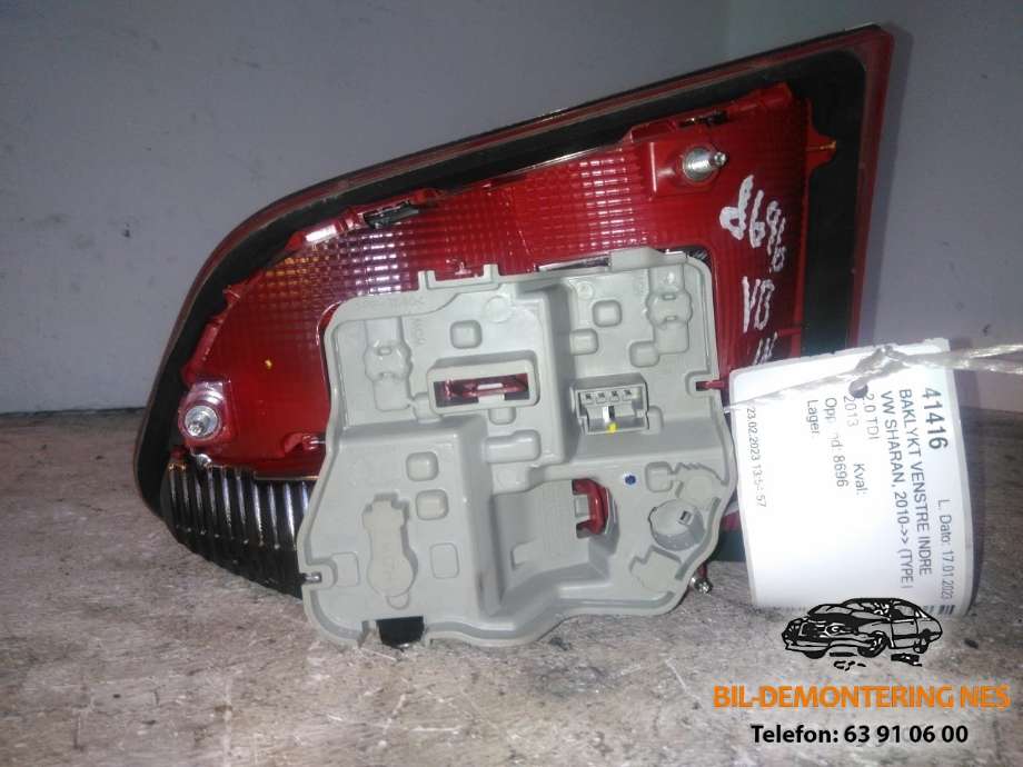 Baklykt venstre indre til VW Sharan 2010-->> (Type II)  