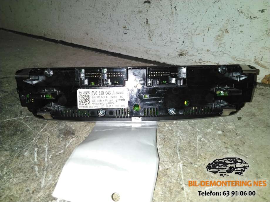 Varmeapparat betjening til Audi A3 2012-2016 (Type III, Fase 1) (8V0820043A|)