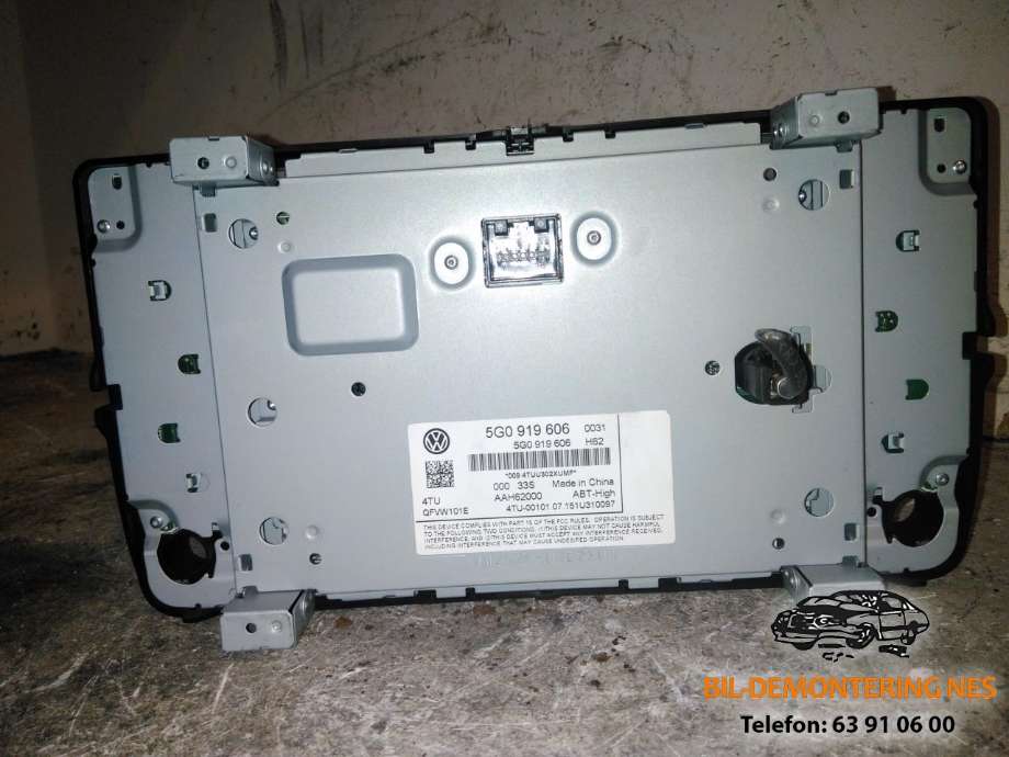 Bilstereo navigasjon skjerm til VW e-Golf 2014-2017 (Fase 1)  (5G0919616|)