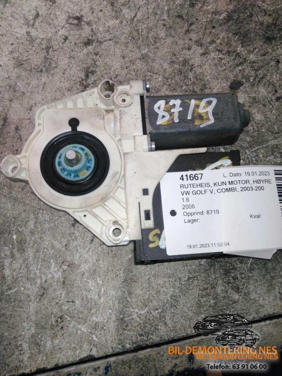 Ruteheis, kun motor, høyre foran til VW Golf V, Combi, 2003-2008  (1K0959702K)
