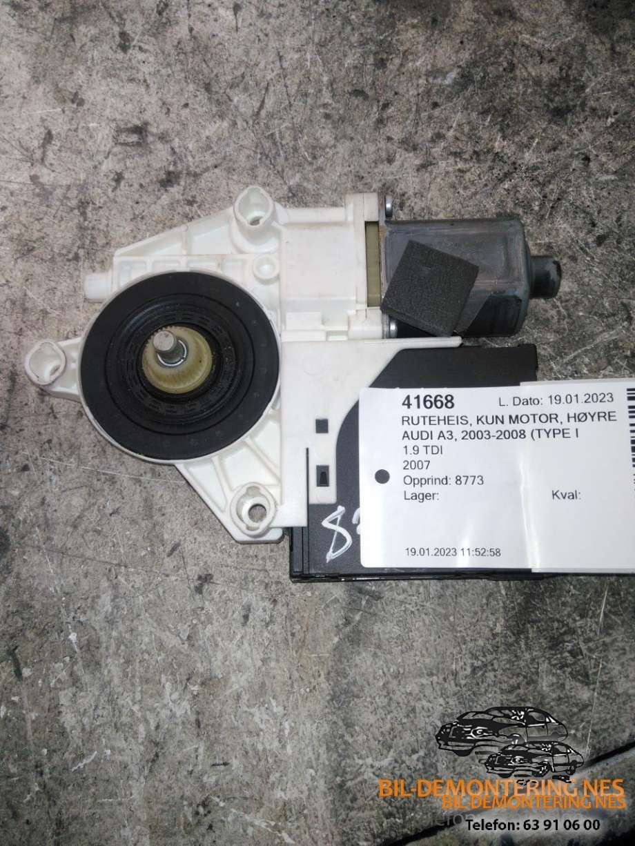 Ruteheis, kun motor, høyre foran til Audi A3, 2003-2008 (Type II, Fase 1)  (8P0959802H)