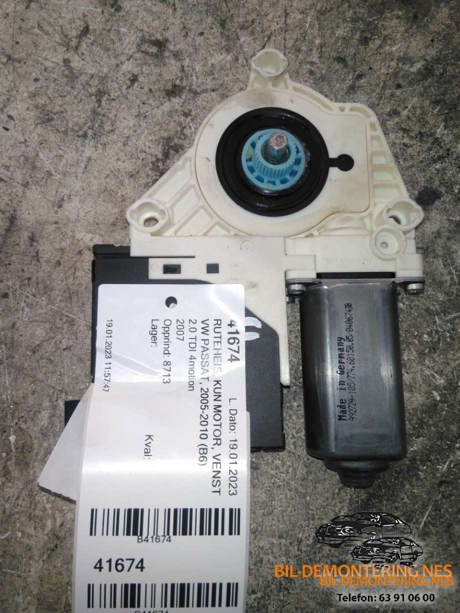 Ruteheis, kun motor, venstre foran til VW Passat, 2005-2010 (B6) (B6) (1K0959701P)