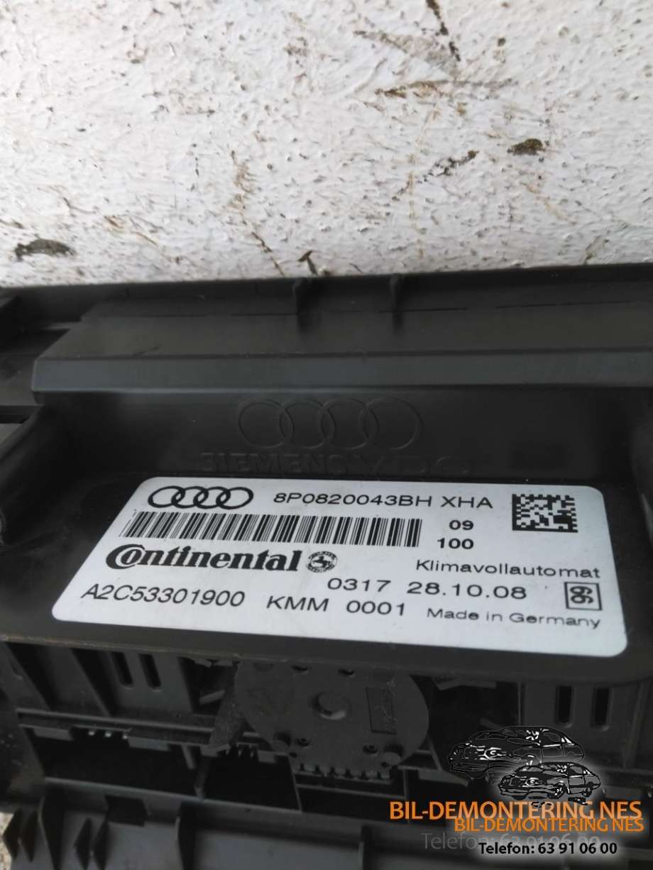 Varmeapparat betjening til Audi A3 2009-2012 (Type II, Fase 2) (CONTINENTAL|8P0820043BHXHA|A2C53301900KMM|)
