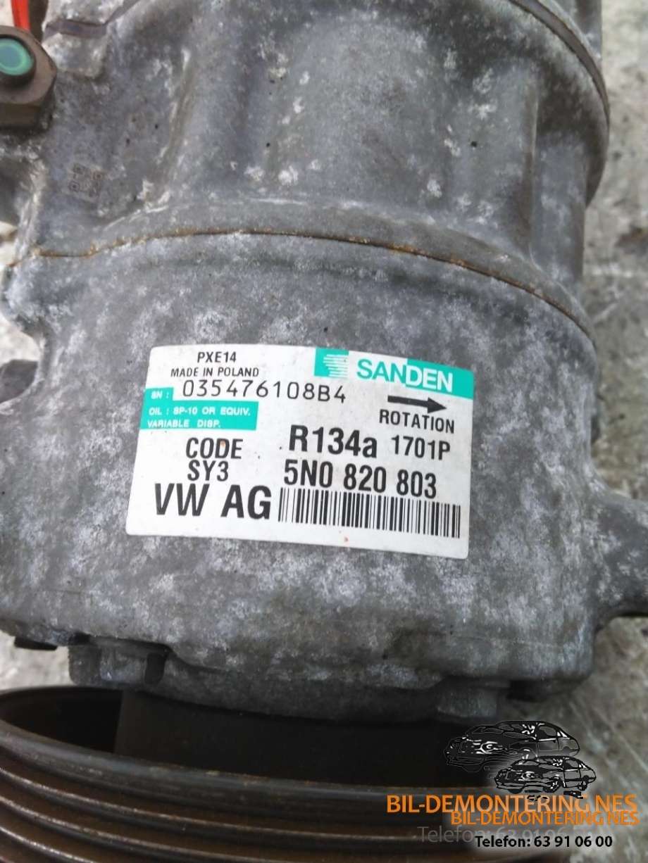 Aircondition kompressor til Audi A3 2009-2012 (Type II, Fase 2)  (035476108B4|R134A1701P|SY35N0820803)