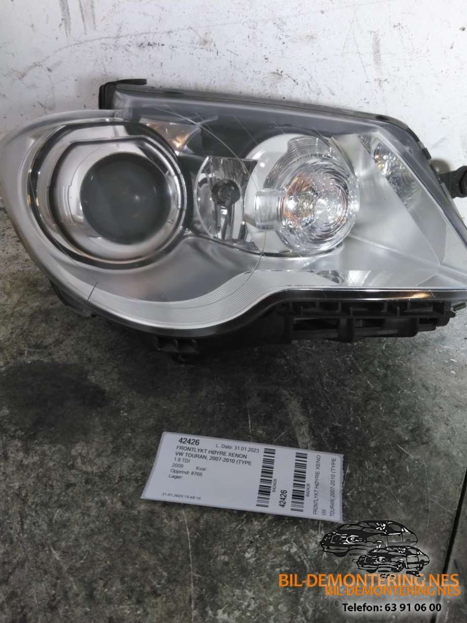 Frontlykt høyre xenon til VW Touran, 2007-2010 (Type I, Fase 2)  (1T1 941 754 A)