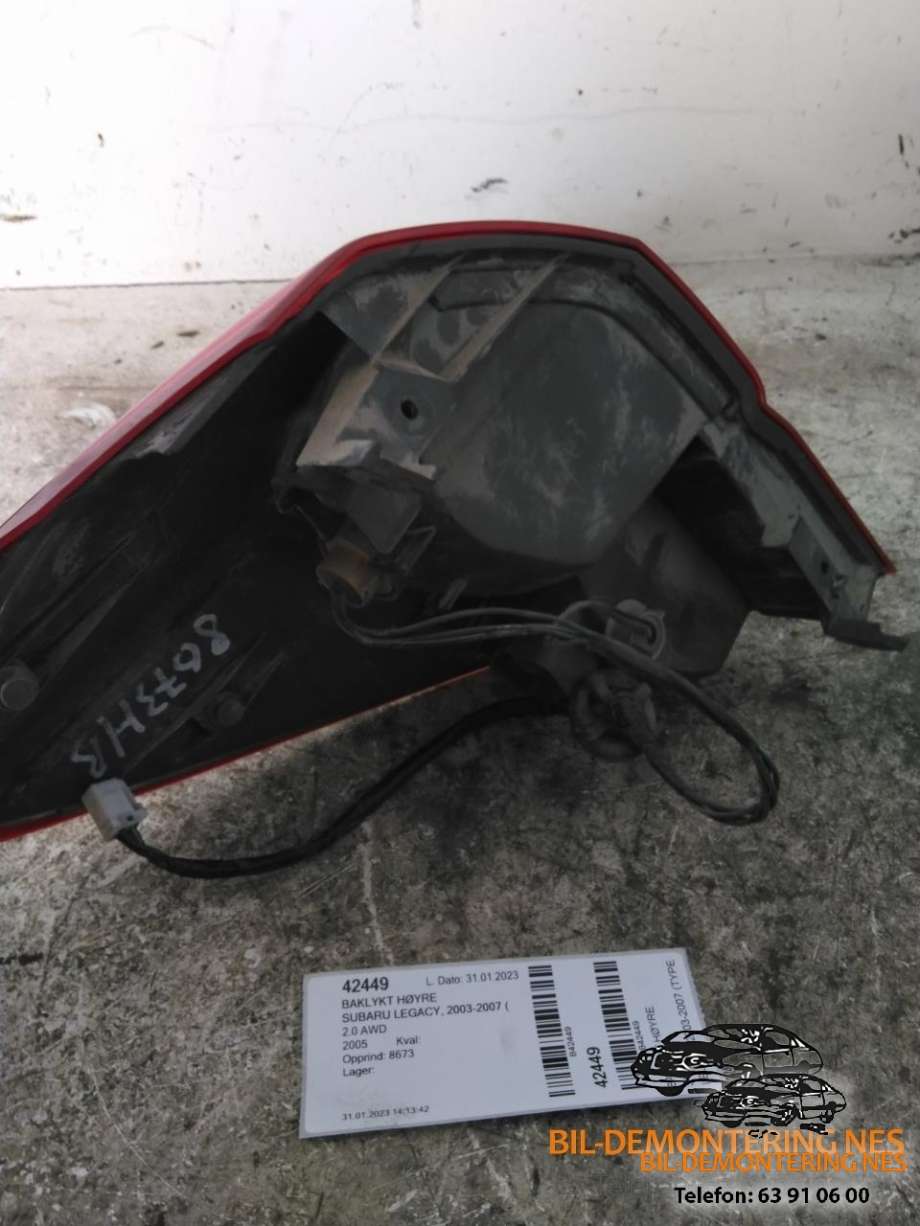 Baklykt høyre til Subaru Legacy 2003-2007 (Type IV, Fase 1)  