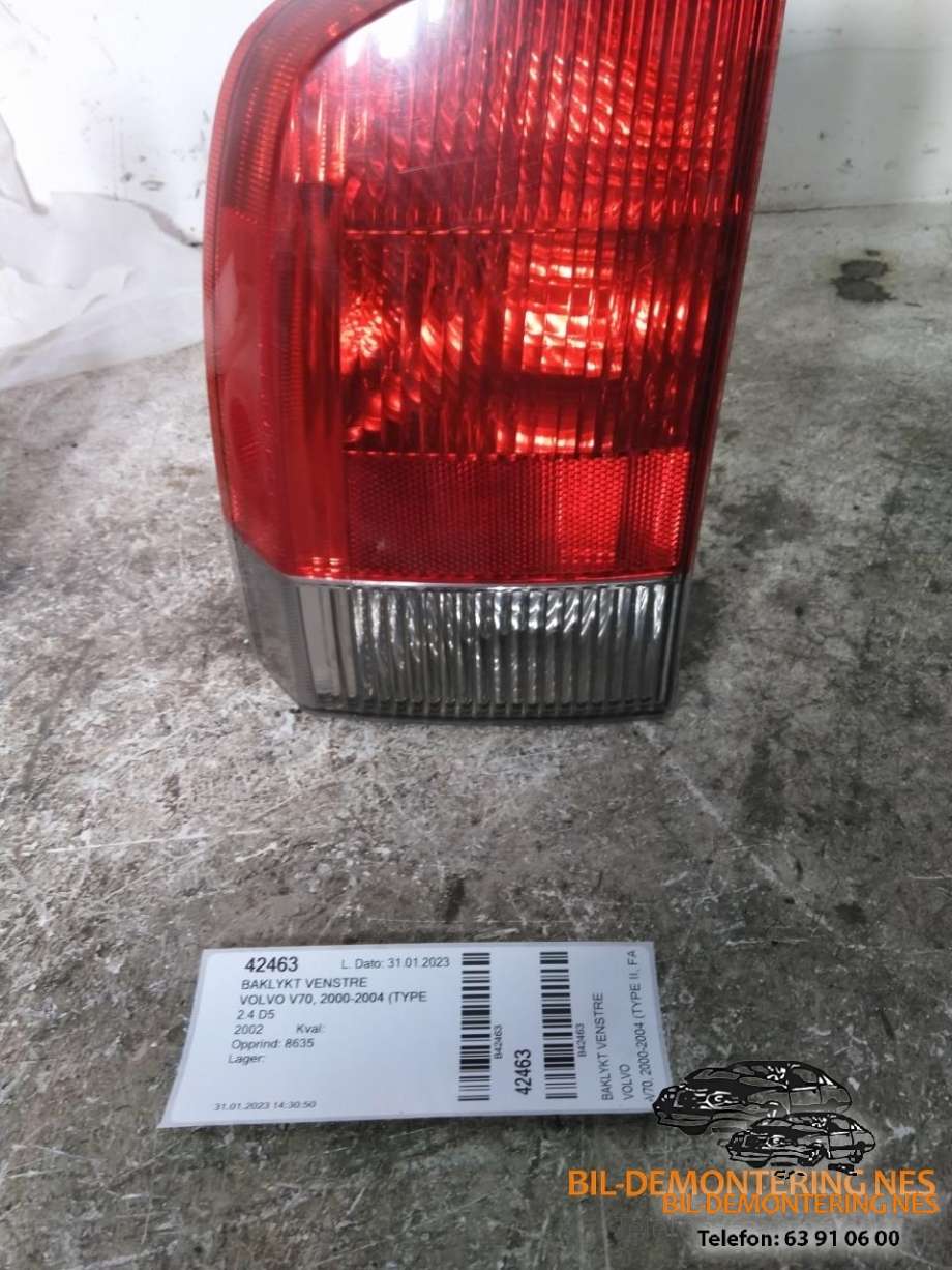 Baklykt venstre til Volvo V70, 2000-2004 (Type II, Fase 1)  