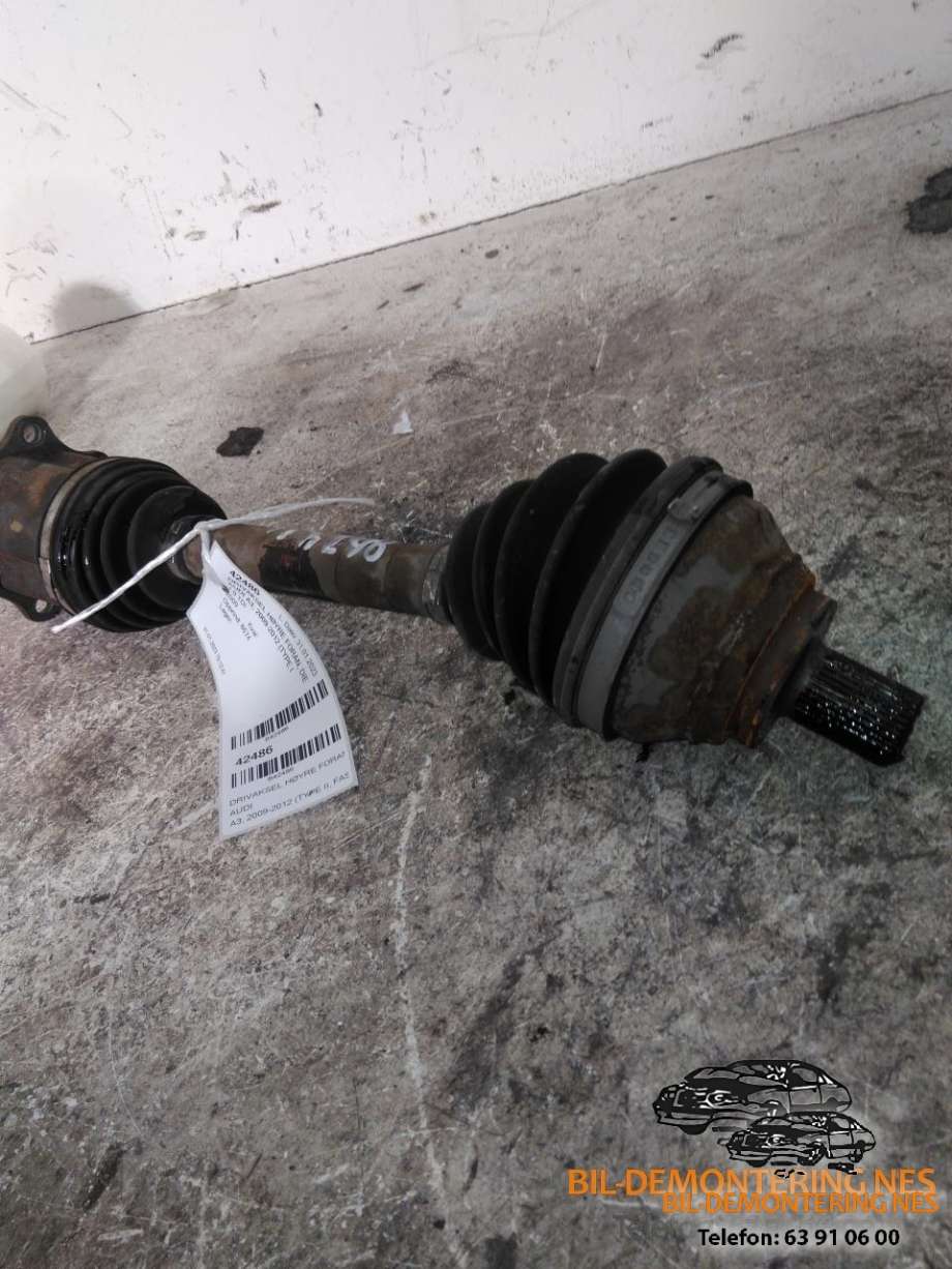 Drivaksel høyre foran, diesel/automat til Audi A3 2009-2012 (Type II, Fase 2)