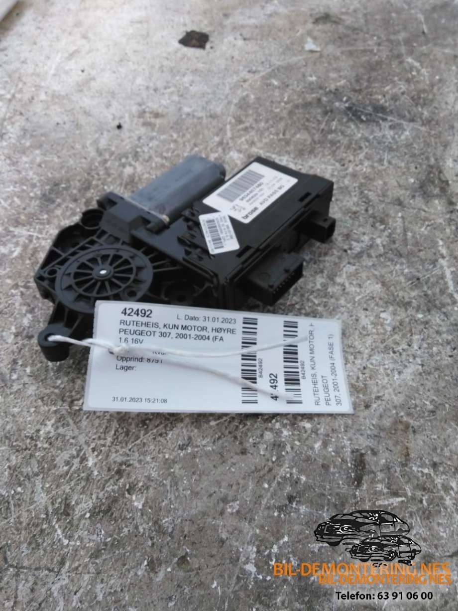 Ruteheis, kun motor, høyre foran til Peugeot 307, 2001-2004 (Fase 1)  (0130821766)