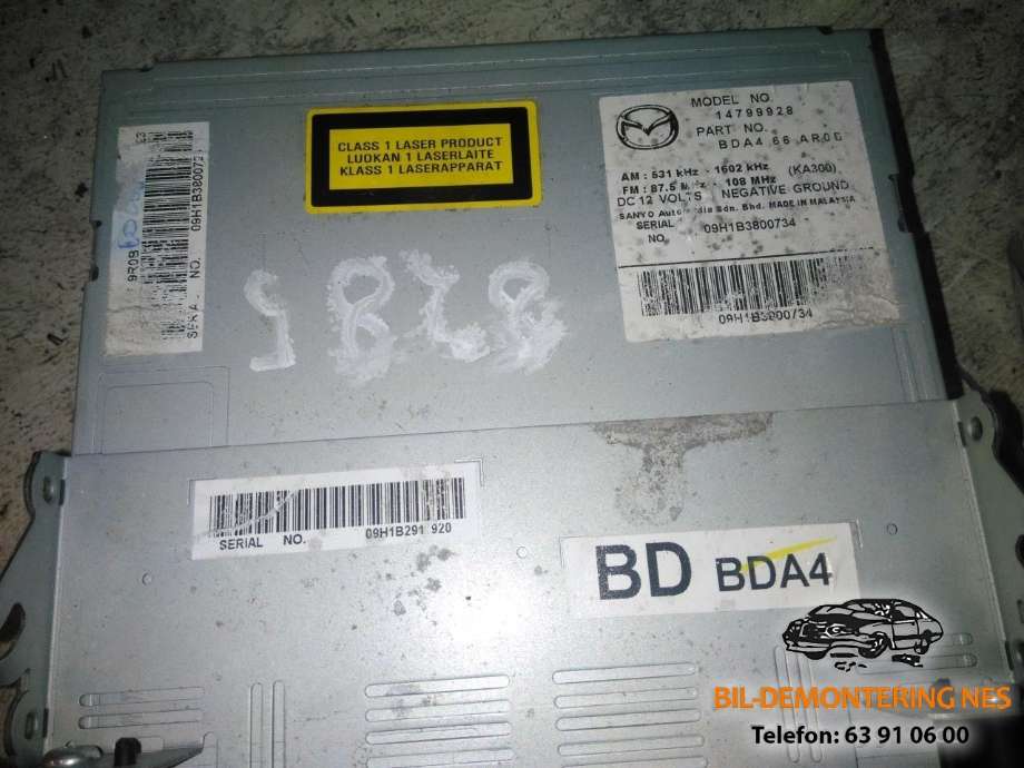 Bilstereo til Mazda 3 2009-2013 (Type II)  (BDA466AR0D|)