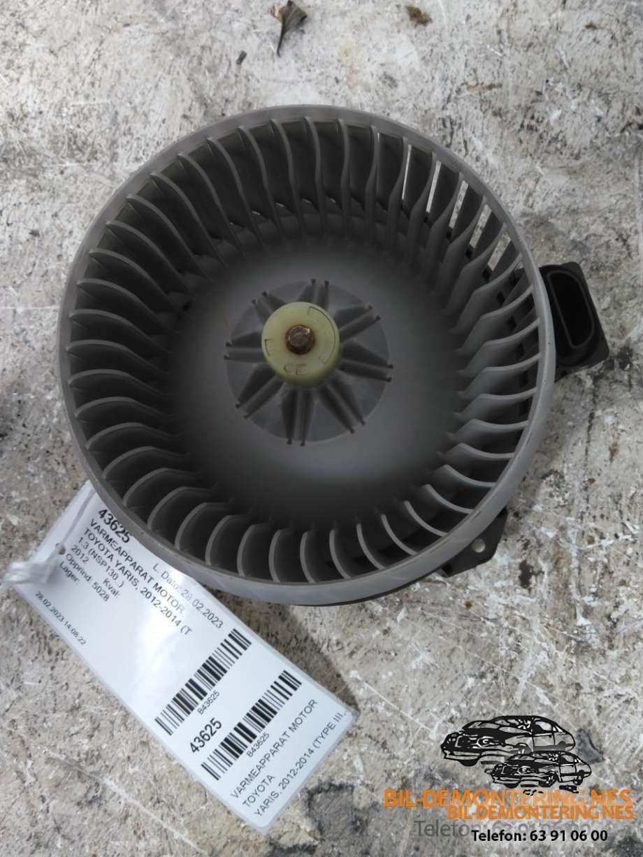 Varmeapparat motor til Toyota Yaris, 2012-2014 (Type III, Fase 1)  