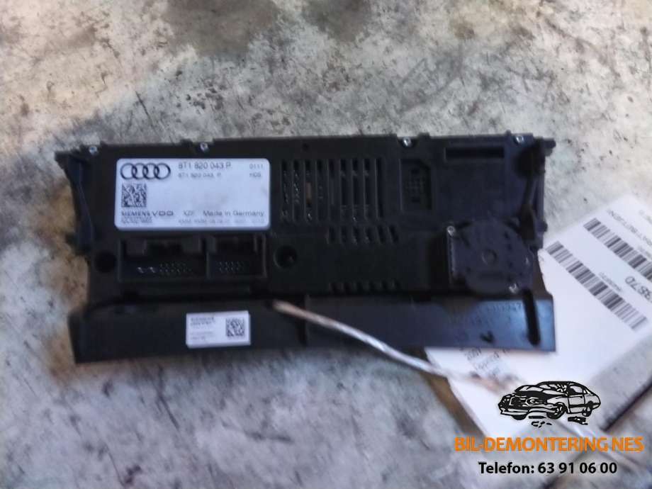 Varmeapparat betjening til Audi A5 2007-2016 (Type I)  (8T1820043P|)