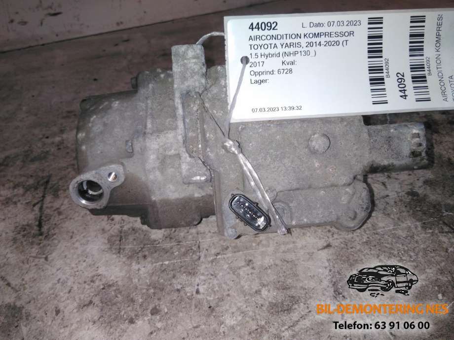 Aircondition kompressor til Toyota Yaris 2014-2020 (Type III, Fase 2)  (6U02369|0422001350|)
